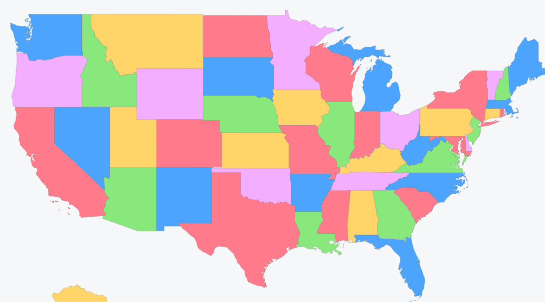 Guess the State – political map game preview